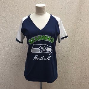 Team apparel Seattle Seahawks football navy blue shirt size M